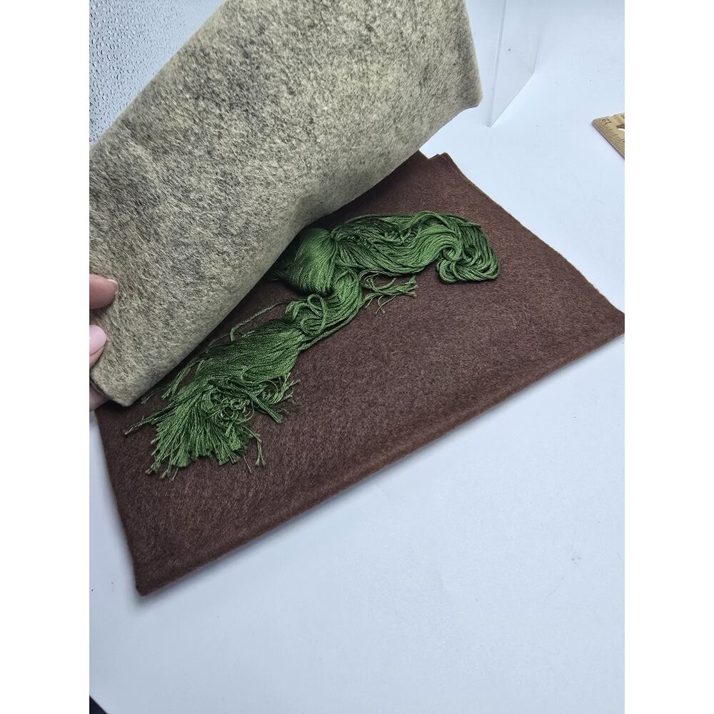 Pining Away Candle Mat Wool Penny Rug Kit 15 1/4” x 11 3/4” - Picture 2 of 5